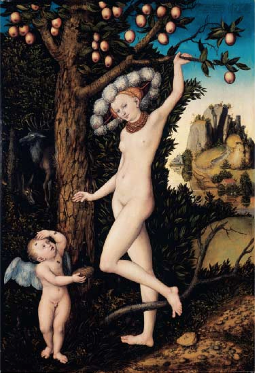 Cupido si lamenta con Venere di Lucas Cranach